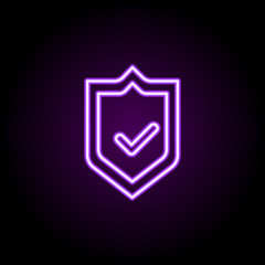 Encrypted neon icon. Elements of bitcoin blockchain set. Simple icon for websites, web design, mobile app, info graphics