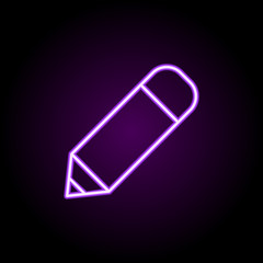 editorial, pencil tool neon icon. Elements of editorial design set. Simple icon for websites, web design, mobile app, info graphics