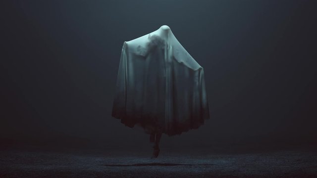 Floating Evil Spirit with in a foggy void 3d animation