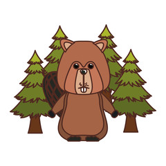 Beaver forest animal of canada design