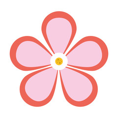 Beautiful flowers petals symbol cartoon