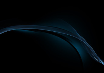 Abstract black background with blue dynamic lines for business cards or wallpaper