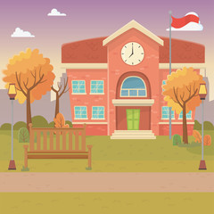 School building design vector illustration