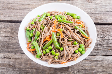 Soba noodles salad