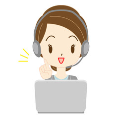 オペレーターの女性　コールセンター　オンライン授業