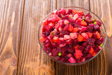 Traditional Russian salad vinaigrette