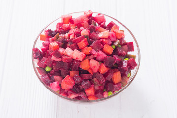 Traditional Russian salad vinaigrette