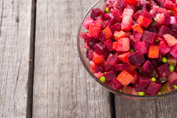 Traditional Russian salad vinaigrette