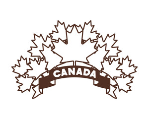 Maple leaf ribbon and Canada design