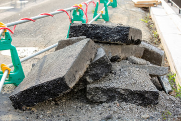 道路工事のアスファルト