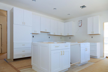 Home improvement kitchen view installed in a new kitchen cabinet