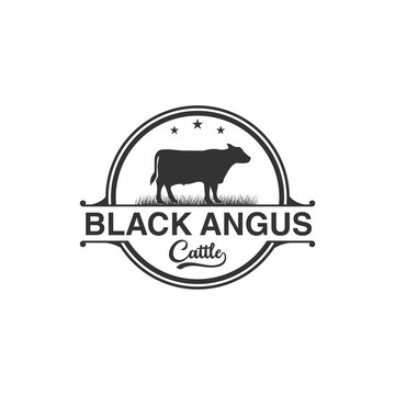 black angus cattle logo design
