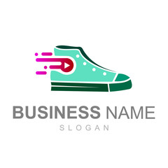 logo shoes with attractive and modern look, logo ready to use