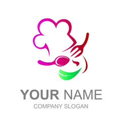 chef logo with very tasty and modern cuisine, logo ready to use