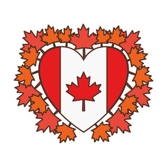 Maple leaf heart and canada symbol design