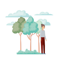 woman standing in landscape avatar character