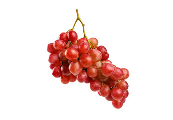 Bunch of red grapes isolated on white
