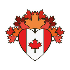 Maple leaf flag heart and canada symbol design