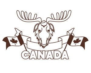 Moose forest animal of canada design