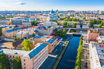 Saint Petersburg. Russia. Summer panorama of Saint Petersburg. Trinity Cathedral in St. Petersburg....