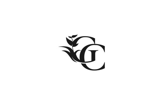 creative letter GC abstract monogram flourishes ornament logotype vector