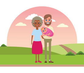 family avatar cartoon character portrait