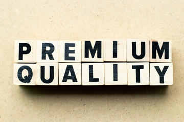 Letter block in word premium quality on wood background