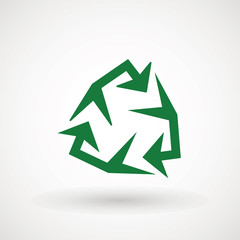 recycle arrows symbol icon. Recyclable Badge. Recycling sign. flat design. Vector Illustration.
