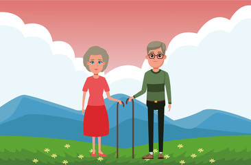 elderly people avatar cartoon character