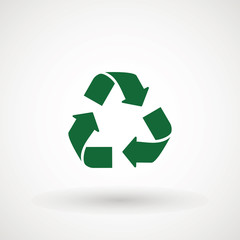 recycle arrows symbol icon. Recyclable Badge. Recycling sign. flat design. Vector Illustration.