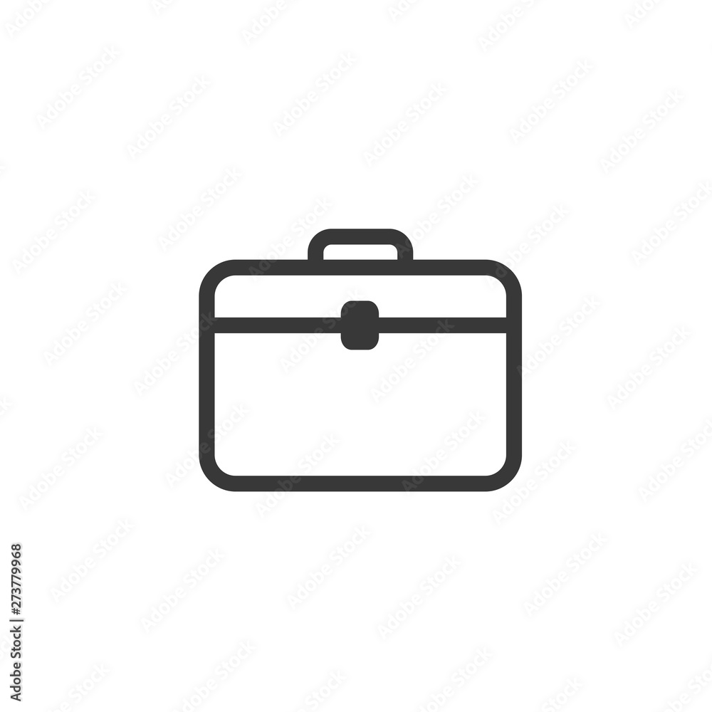 Poster Briefcase icon. Bag symbol. Flat vector sign isolated on white background. Simple vector illustration for graphic and web design.
