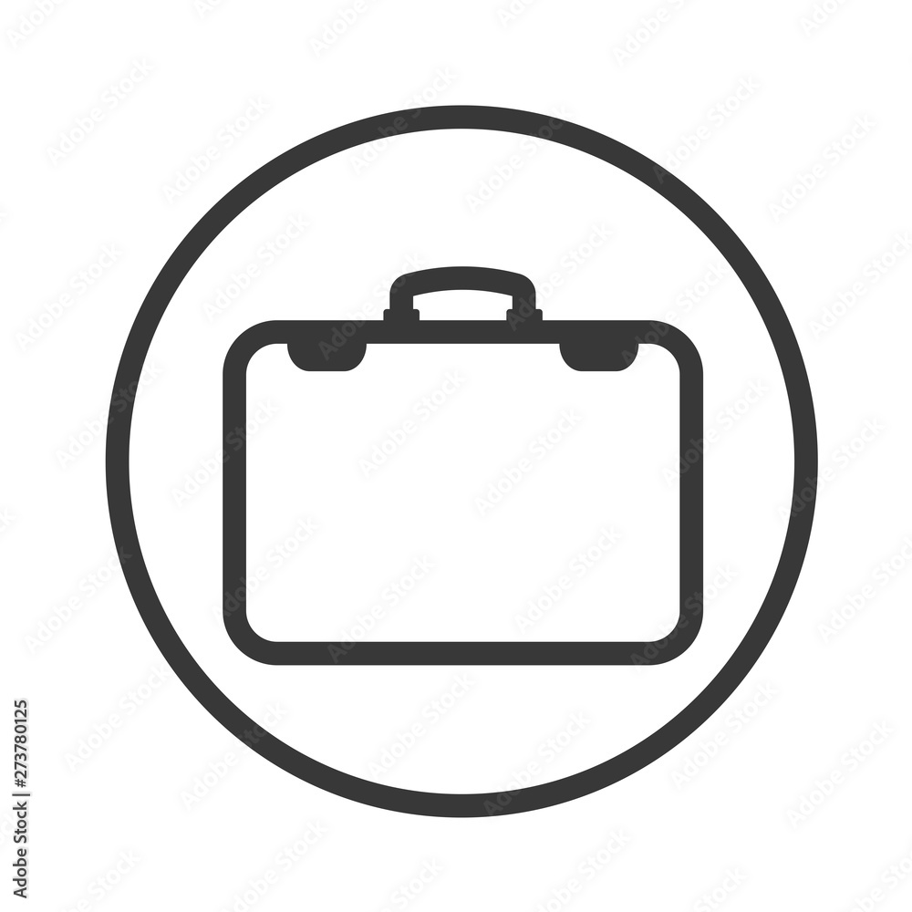 Aufkleber briefcase icon. bag symbol. flat vector sign isolated on white background. simple vector illustratio