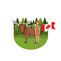 Obraz na płótnie Canvas Moose forest animal of canada design