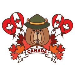 Beaver forest animal of canada design