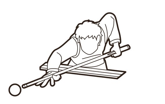 recommend clip art: Snooker sport action cartoon graphic vector
