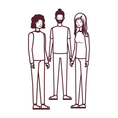 silhouette of group of people in white background