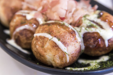 Popular Japanese snack food Takoyaki