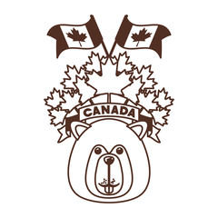 Beaver forest animal of canada design
