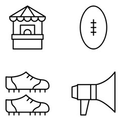 Rugby Vector Icon Set