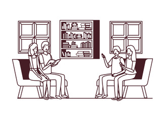 group of people sitting in the work office