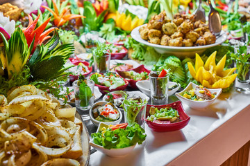 Catering buffet food in luxury restaurant