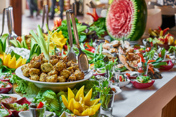 Catering buffet food in luxury restaurant