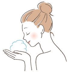 洗顔　女性