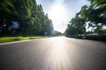 high speed view of  asphalt road