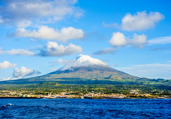 Mount Pico volcano western slope and town.