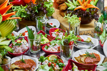 Catering buffet food in luxury restaurant