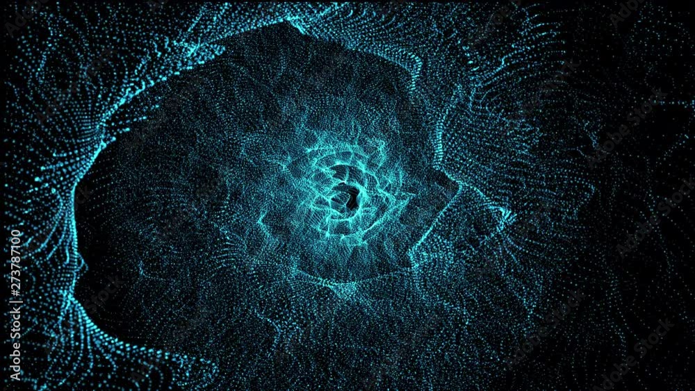 Poster particles flower made up of glowing particles abstract motion particle background for galaxy design 