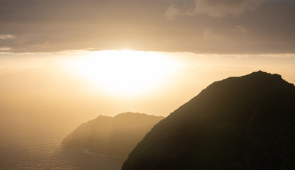 two tone sunrise in the mountains