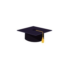 graduation cap symbol isolated on white