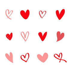 set of hearts icon logo